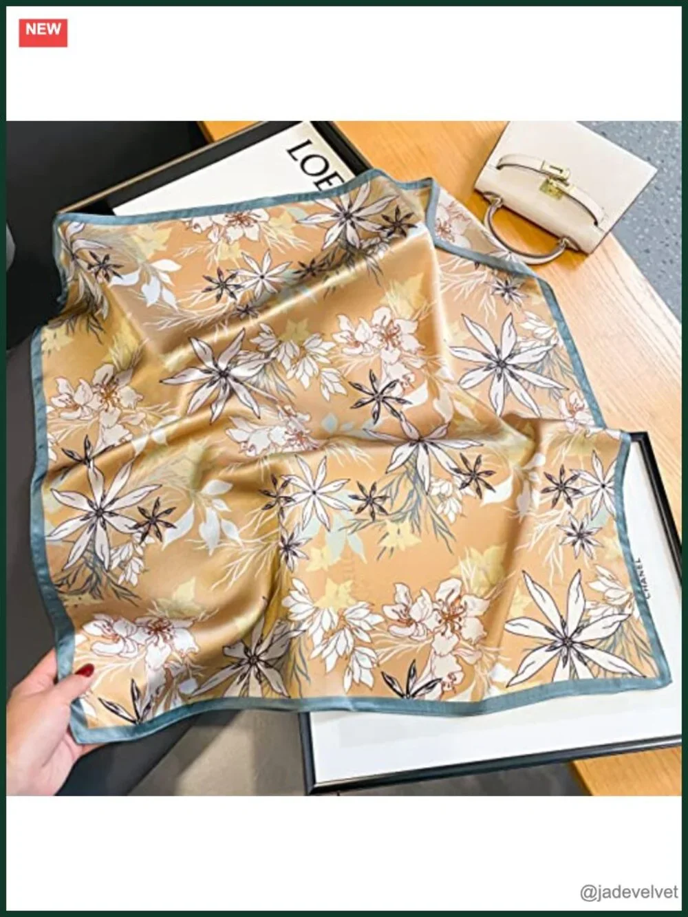 100% Pure Mulberry Silk Square Scarf 26